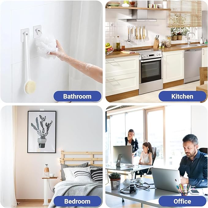 Self-Adhesive Heavy Duty Wall Hooks – No Drill, Waterproof