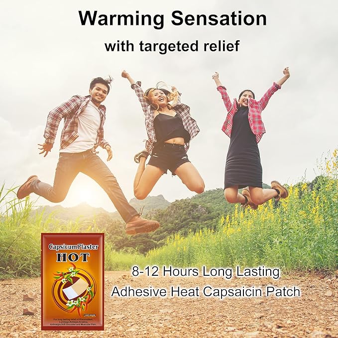 Imported Capsaicin Patches,4.72"x7.08" Hot Capsicum Pain Relief Patch - Pack of 10