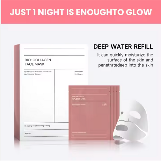 Pack of Collagen Facial Mask – Compressed Anti-Aging, Hydrating & Firming Sheet Mask (Travel Size)