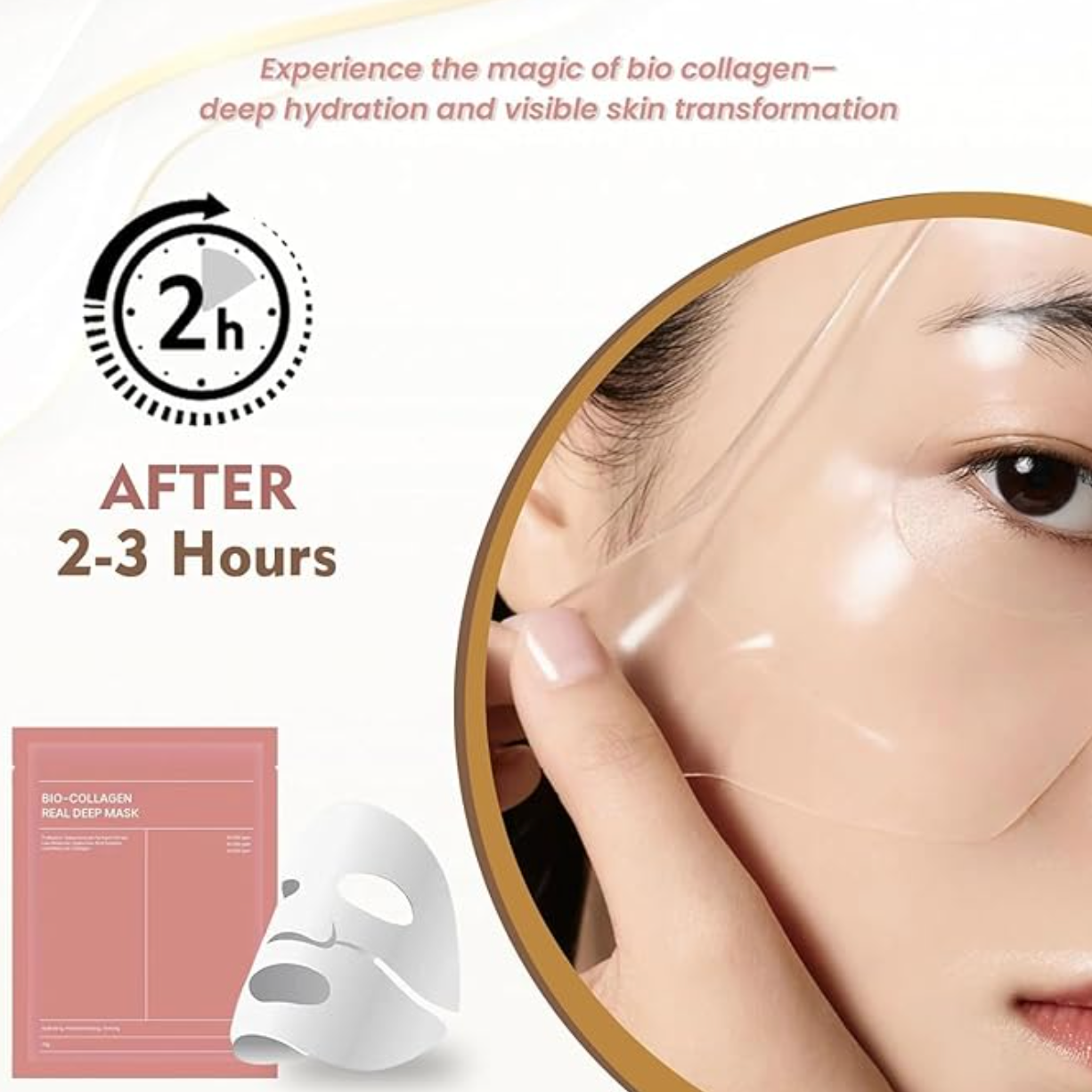 Pack of Collagen Facial Mask – Compressed Anti-Aging, Hydrating & Firming Sheet Mask (Travel Size)