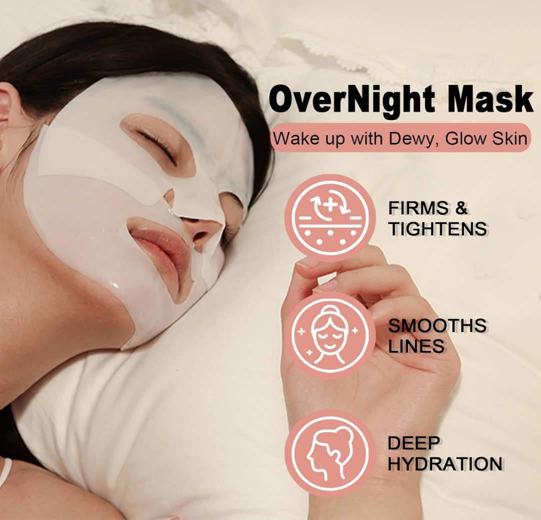 Pack of Collagen Facial Mask – Compressed Anti-Aging, Hydrating & Firming Sheet Mask (Travel Size)