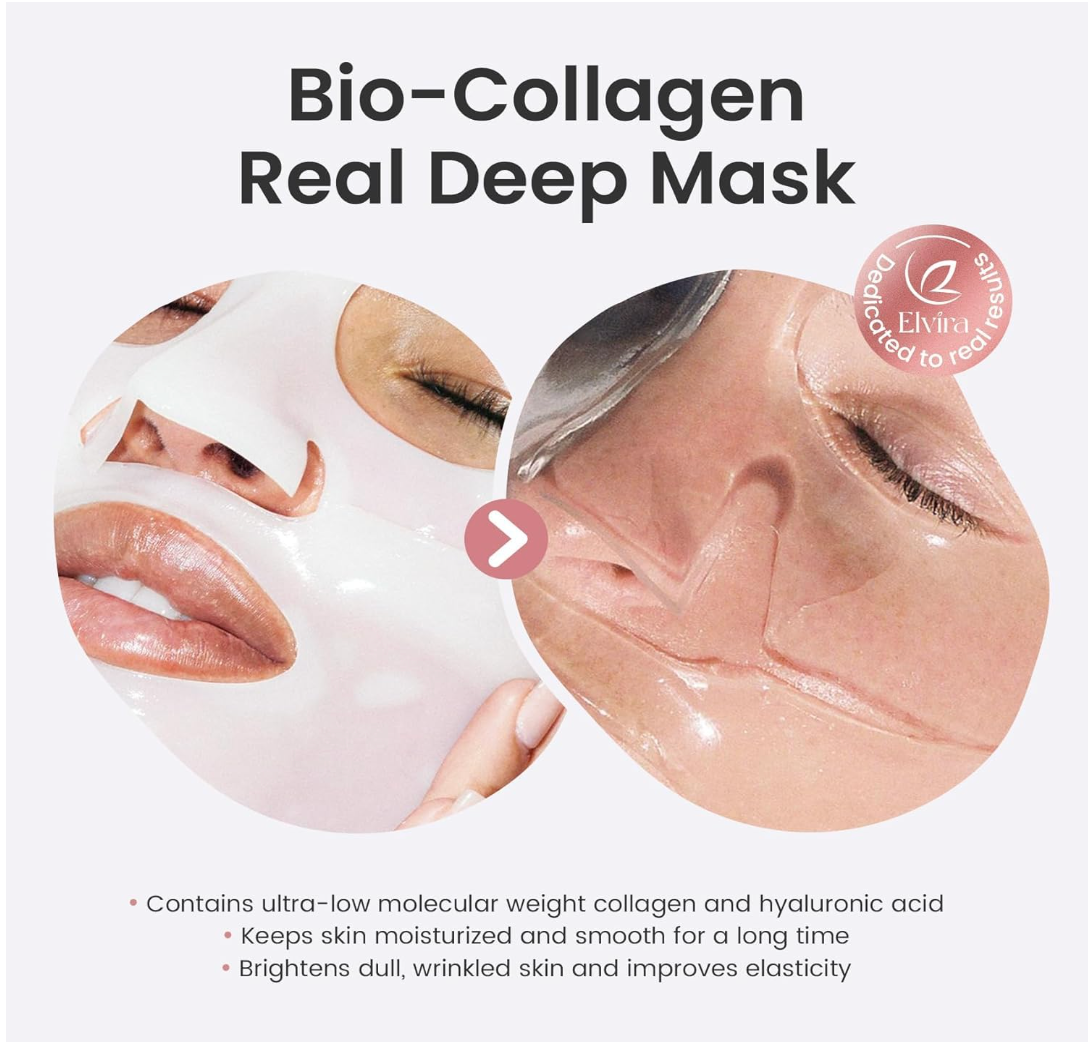 Pack of Collagen Facial Mask – Compressed Anti-Aging, Hydrating & Firming Sheet Mask (Travel Size)