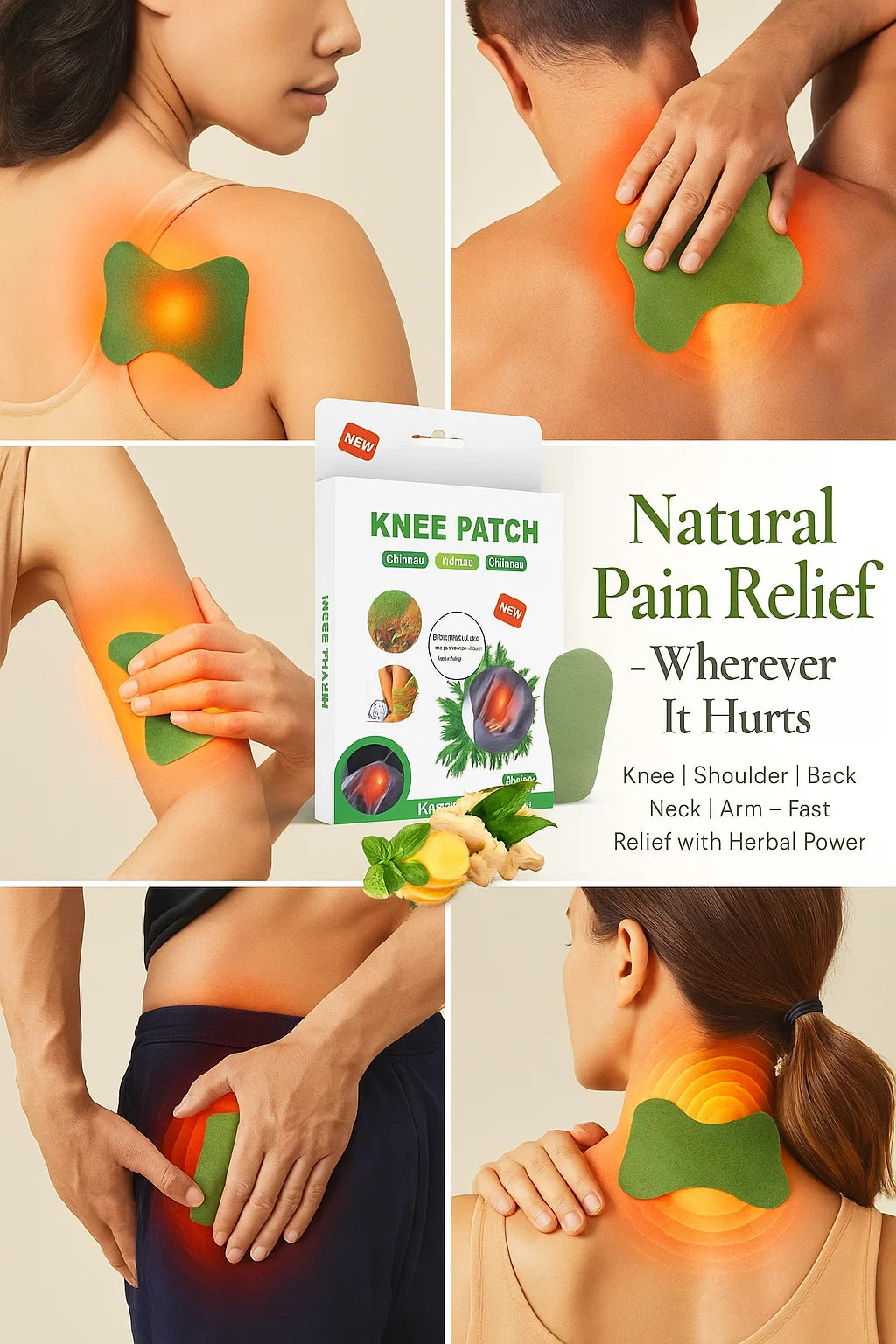 Pack of 10 Natural Pain Relief Patch – Long-Lasting Relief for Back, Neck & Joint Pain